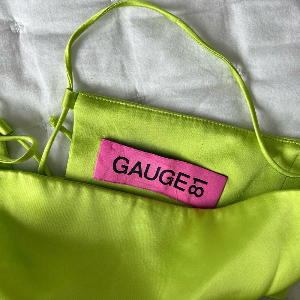 GAUGE81 Medium Green Marta Cutout Satin Mini Dress - Picture 9 of 13
